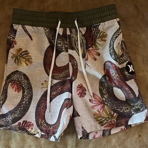 Hurley Multicolor Snake Print Shorts